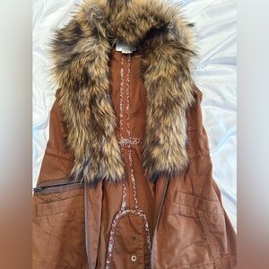 Anthropologie vest with faux fur
